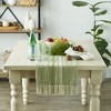 Design Imports  Braided Stripe Jacquard Fringe Table Runner, 15X72", Antique Green - 2 of 4