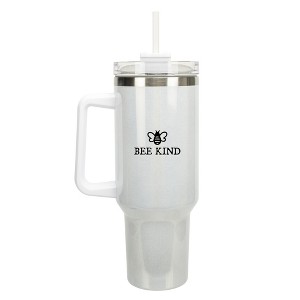 100 North Be Kind Honey Bee Life's Lessons Wrap-Around 40 Oz. Stainless Steel Water Bottle Coffee Mug, Spill & Leak Resistant, Travel Tumbler with - 1 of 4