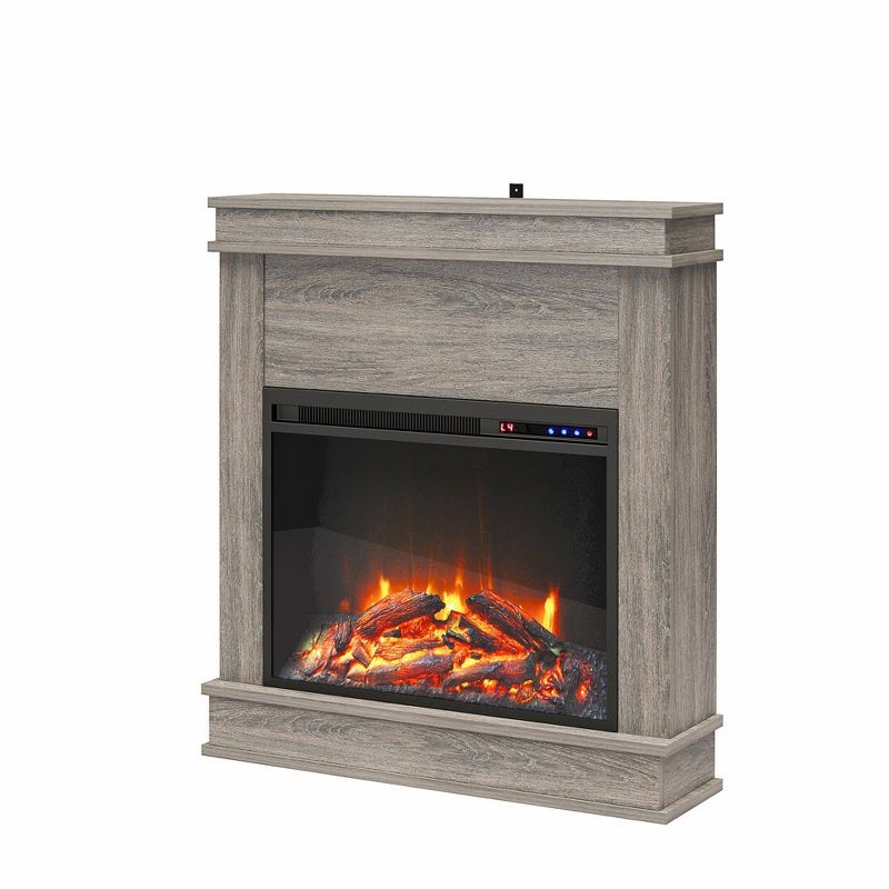 Mendon Electric Fireplace with Mantel and Touchscreen Display Gray Oak - Room &#38; Joy, 4 of 8