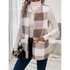 Coolmee Womens Sleeveless Plaid Fleece Vest with Pockets Open Front Fall Cardigan Fuzzy Jacket Coat - 2 of 4
