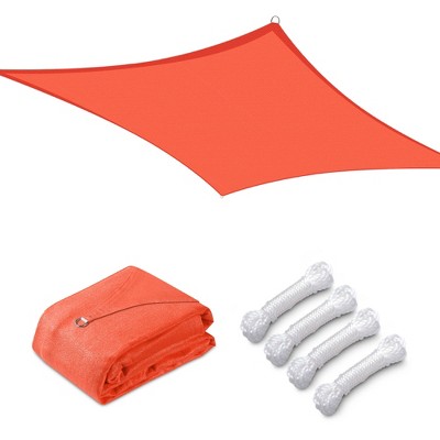 Yescom 12x12 Ft 97% UV Block Square Sun Shade Sail Heavy Duty HDPE Canopy Patio Lawn Red