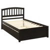 ALEXOUN Solid Wood Twin Size Platform Bed Frame with Trundle and Headboard, No Box Spring Needed,for Teens Boys Girls Bedroom,Room - 4 of 4