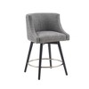 Powell Swivel Counter Height Barstool Gray: Upholstered, Nailhead Detail, Wood Legs - 3 of 4