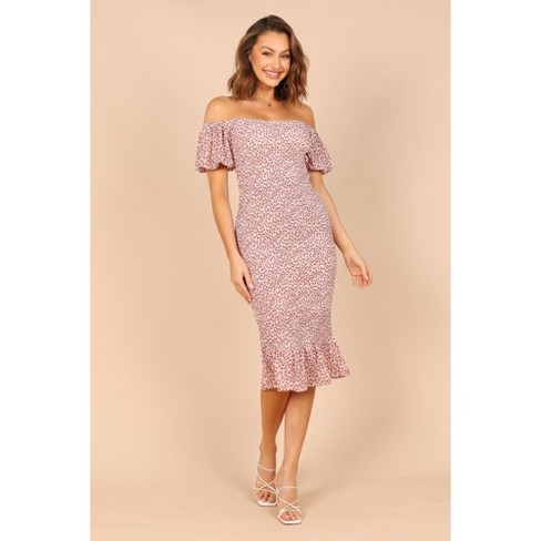 Shirred bodycon dress clearance