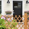 VINGLI 2 Packs Extendable Garden Fence, Freestanding Accordion Fence, Solid Wood Pet Gate for Patio, Yard, 27.55", Teak - 4 of 4