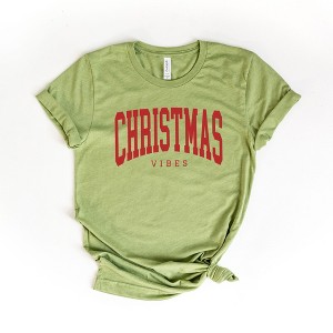 Simply Sage Market Women's Christmas Vibes Varsity Short Sleeve Graphic Tee - 1 of 3