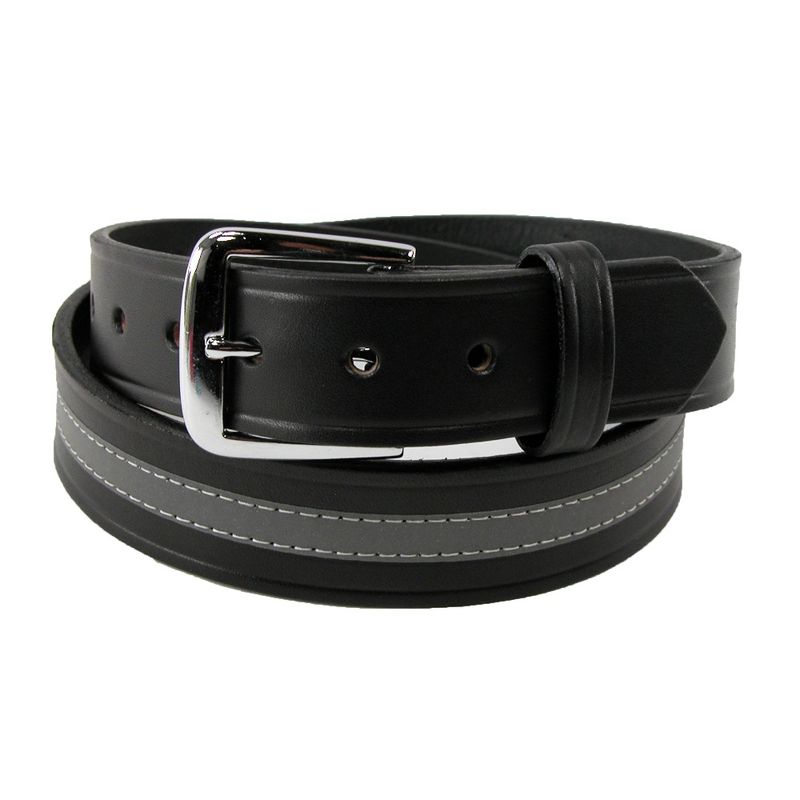 Boston Leather Men's Leather Work Belt with Reflective Safety Stripe, 2 of 4