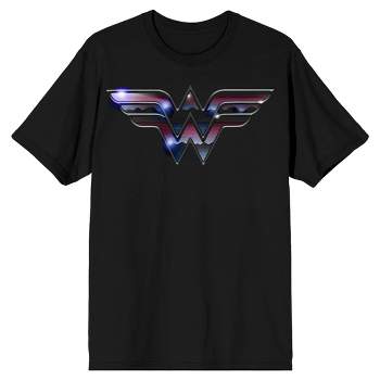 Wonder Woman Chrome Logo Men's Black T-shirt