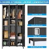 6-Door Metal Office Storage Cabinet with 27 Hooks & 9 Shelves, 72" Tall Steel Lockers, Employee Locker Cabinet - 4 of 4