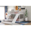 Multifunctional Twin Over Twin Bunk Bed With Slide Handrail Guardrail Staircase Space-Saving Bedroom Dormitory Furniture For Kids Teens Bedroom - image 2 of 4