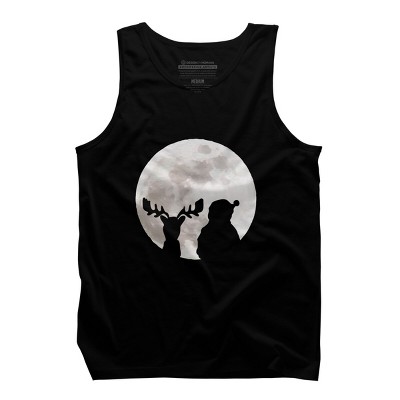 Men's Design By Humans Christmas moon By lithegraphic Tank Top