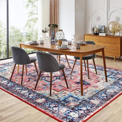 Garvee Boho Vintage Medallion Area Rug -Washable Floral Print Rug,Soft Accent Carpet for Dining Room,Home Office,Bedroom,Entryway