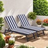 FURNIinspire Outdoor Seat Cushions 2pcs Stripe Patio Furniture Seat Cushion Replacement For Chaise Lounge, Removable Cover, Blue, 74.4"*22.05"*2.76" - 4 of 4