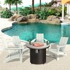 WestinTrends Ashore Modern Folding Poly Adirondack Chair With Square Fire Pit Table Set - 2 of 4