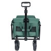 Expandable Dual-Layer Utility Wagon with 100% Extra Space - Grocery CartSupports 225lbs, Green - 3 of 4