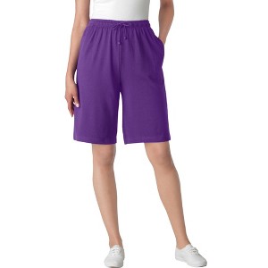Woman Within Plus Size Sport Knit Short - 1 of 4
