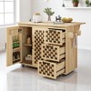 53.2" Rolling Kitchen Island with Drop Leaf, Storage Drawers, Cabinets, USB & Outlet, Portable Kitchen Cart,Adjustable Shelves, Kitchen Cabinets - 2 of 4