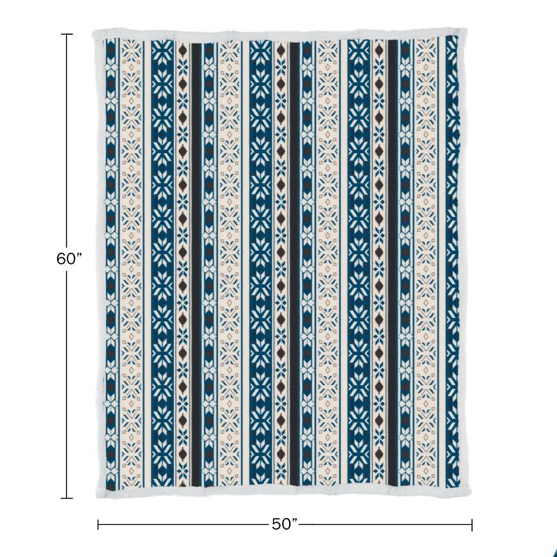 Hastings Home Fleece Blanket Throw – Blue and White, 50" x 60", 5 of 9