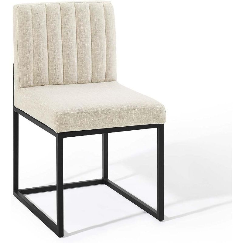 Modway Carriage Channel Tufted Sled Base Upholstered Fabric Dining Chair, 1 of 2