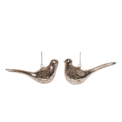 Transpac Glass Mercurial Ornament Set of 2 Home Decorations Christmas
