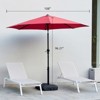 VisioGear Patio Umbrellas, Outdoor Umbrella with Push Button Tilt and Crank, Market Umbrella with 8 Ribs, Red, 108"*96.21"*108" - 2 of 4
