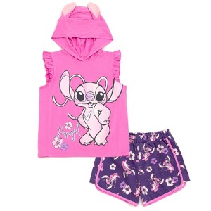 Disney Classics Girls Cosplay Tank Top and French Terry Dolphin Active Shorts Outfit Set Little Kid to Big Kid - 1 of 4
