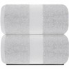 White Classic Luxury 100% Huge Cotton Bath Sheets Set of 2 - 35x70" - 2 of 4