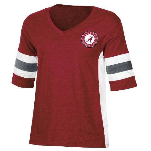 NCAA Alabama Crimson Tide Women's V-Neck Mesh Side T-Shirt - S