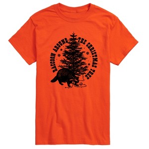 Men's - Instant Message - Raccoon Around The Christmas Tree Short Sleeve Graphic T-Shirt - 1 of 4