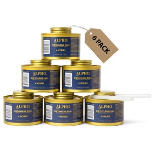 Alpha Living 6 Hour Chafing Fuel - Luxe Edition - Liquid Safe Fuel with Wick & Lid Opener for Chafing Dish Lux Events (6 Pack) - 1 of 1