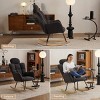 Tufted Teddy Fabric Rocking Glider Chair with High Back and Headrest,Modern Accent Armchair for Nursery Living Room Bedroom-Baofuwish - 2 of 4