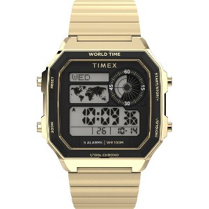 Men's Timex World Time Digital Bracelet Watch - Gold Tone
