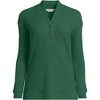 Lands' End Women's Long Sleeve Waffle Shawl Collar Henley - 3 of 4