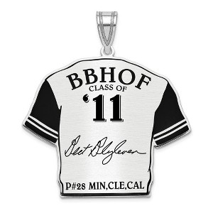 Black Bow Jewelry Sterling Silver Bert Blyleven Signature Enamel Jersey Pendant - 1 of 4