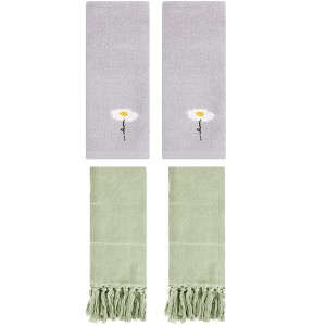 REGALWOVEN 4 Pcs Hand Towels, Absorbent Soft Bath Towel Set for Bathroom - 1 of 4