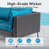 Karl Home Patio 6-Piece Black Wicker Sectional Sofa with Malachite Green Cushions - 3 of 4