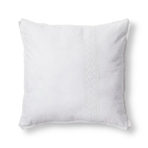 White Crochet Linen Blend Euro Pillow Simply Shabby Chic Target