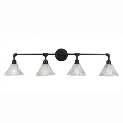 Toltec Lighting Vintage 4 - Light Vanity in  Dark Granite with 7" Italian Ice Shade