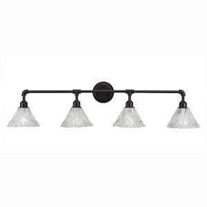 Toltec Lighting Vintage 4 - Light Vanity in  Dark Granite with 7" Italian Ice Shade - 1 of 1