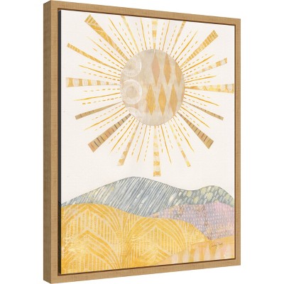 Boho Sunshine II Natural Maple Framed Canvas Wall Art