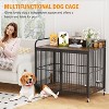 Dog Crate, Heavy Duty Dog Kennel with Adjustable Height Feeders, Pet House with 360° Wheels - 4 of 4