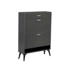 Cabinet with 2 Flip Drawers Open Shelf Modern Shoe Racks Storage Organizer - 4 of 4