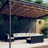 vidaXL 9-Piece Patio Lounge Set with Cushions, Poly Rattan Material, Weather Resistant, Durable and Lightweight, Black Frame with Cream Cushions - 2 of 4