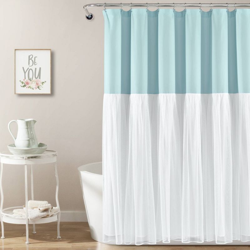 Tulle Skirt Color Block Shower Curtain - Lush Décor, 1 of 11
