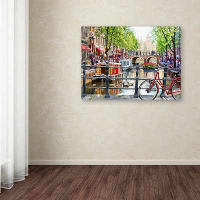 Colorful Amsterdam Landscape Canvas Art for Kids Nursery