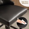 Gericco Swivel Bar Stools, 26" Faux Leather Upholstered Swivel Counter Stools with Back Set of 1, Modern Kitchen Island Stools, Black - 4 of 4
