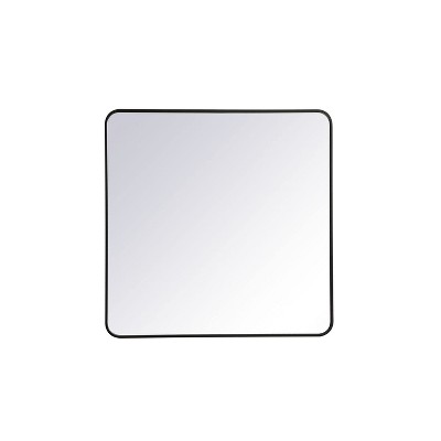Elegant Lighting Soft corner metal rectangular mirror 36x36 inch in Black