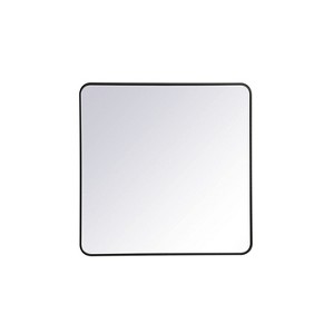 Elegant Lighting Soft corner metal rectangular mirror 36x36 inch in Black - 1 of 4
