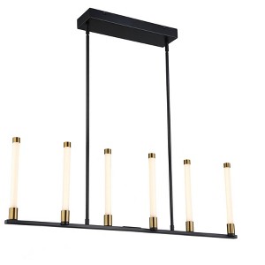 Artcraft Lighting Infiniti 6 - Light Island Pendant Light in  Matte Black/Brass - 1 of 4