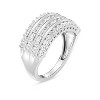 GILDED 1 Carat Total Weight Lab Grown Diamond Statement Ring Band in 14KT Gold Plated or 925 Sterling Silver, Size 7 - 2 of 4